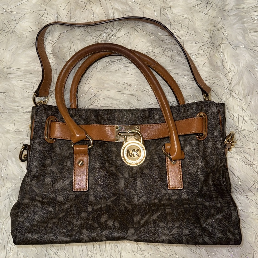 Michael Kors two-tone classic print shoulder bag